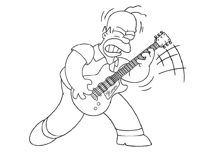 Homer mit Gitarre