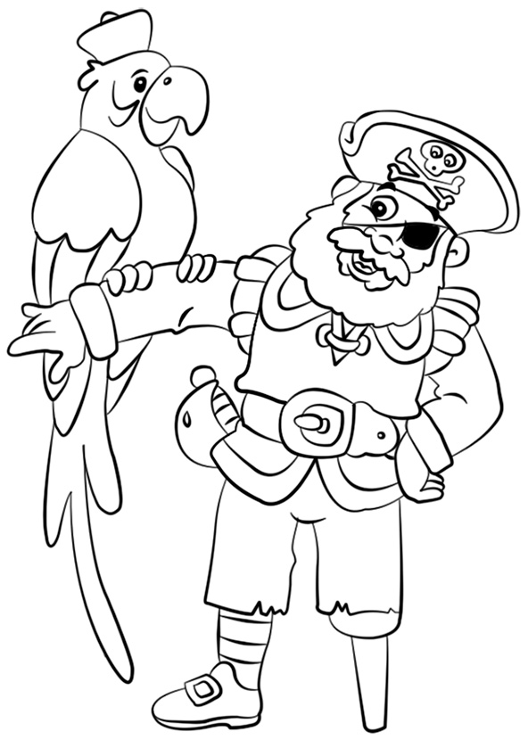 Pirat mit Papagei