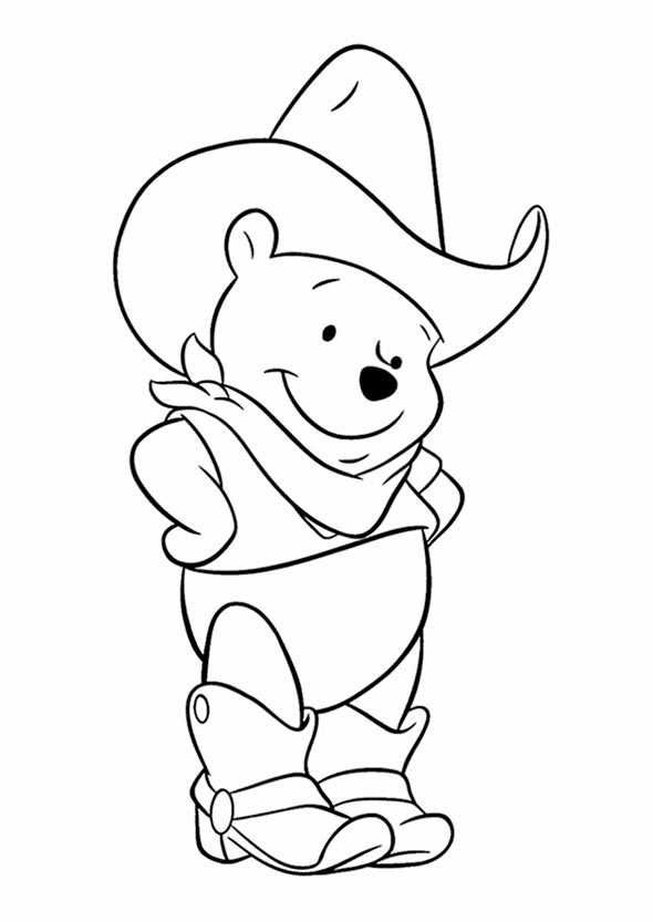 Winnie Pooh gekleidet wie ein Cowboy