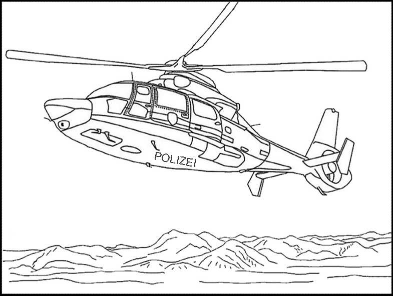 Hubschrauber Polizei zum ausmalen