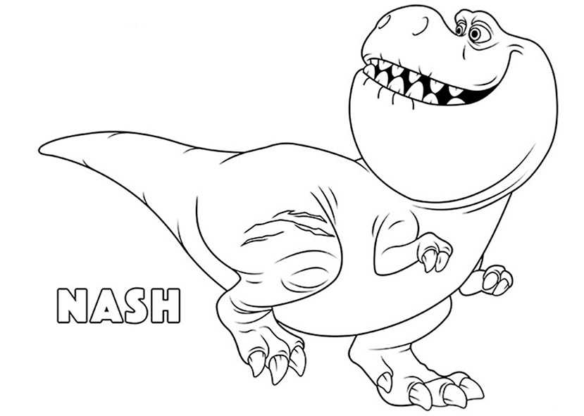 Ausmalbilder kostenlos Der Gute Dinosaurier Nash